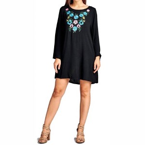 Women's Floral Embroidered Mini Dress - PLUS - Velzera - 1 of 4