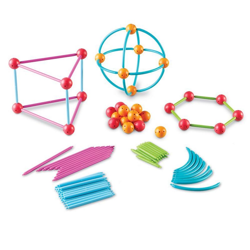 Learning Resources Geometric Shapes Building Set, 129 Piece Set, Ages 5+, 1 of 6