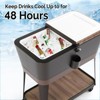 Karl Home 80QT Red Brown Woodgrain Patio Cooler Cart - 2 of 4