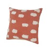 HomeRoots Set of Two 20" Orange And Natural And Orange Polka Dot Cotton Throw Pillows with Pompoms - 4 of 4