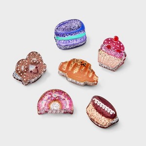 Girls' 6pk Dessert Themed Claw Clip Set - Cat & Jack™ - 1 of 3