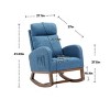 NicBex Linen Upholstered Accent Chair with Wood Legs and Side Pocket,Modern Rocking Chairs with High Back for Bedroom,Reading Room - 3 of 4