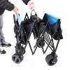CAVINAS Large Capacity Folding Wagon Cart, Shopping Cart with 600D Oxford Fabric, Utility Cart for Camping, Shopping - 3 of 4