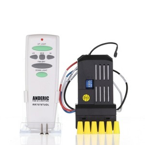Anderic RR7078TUDLKIT Replacement 3 Speed Ceiling Fan Remote Control Kit with Up/Down Light Controls - 1 of 4