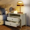 EROMMY 29.9" W Wood Nightstand With Two Drawers - 2 of 4