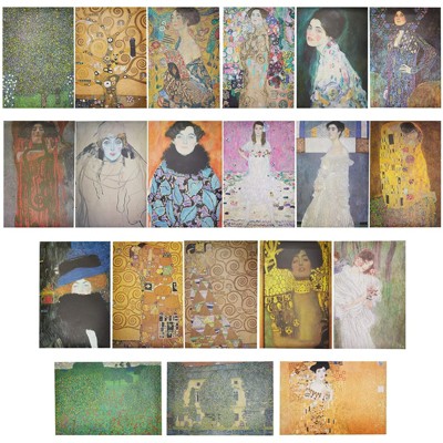 20 Packs Gustav Klimt Posters Wall Art Print Poster for Home Office Apartment Dorm Wall Decoration, 20 Designs, 13 x 19 inches