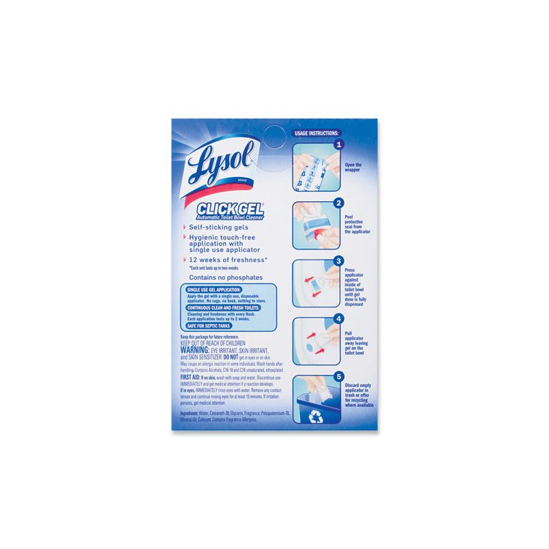 LYSOL Brand Click Gel Automatic Toilet Bowl Cleaner, Ocean Fresh, 6/Box, 4 Boxes/Carton, 2 of 6