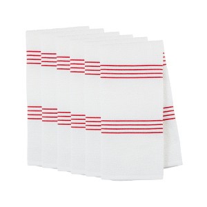 Rsvp International Terry Cloth Kitchen Towel, 6 Piece Set, Red , 18X28" - 1 of 3