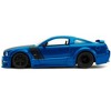 2006 Ford Mustang GT Blue Metallic with Matt Black Hood and Stripes "Bigtime Muscle" Series 1/24 Diecast Model Car by Jada - 3 of 4