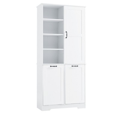 Ridstar 68 in. H White Bathroom Cabinet with Doors and Drawers