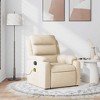 vidaXL Cream Fabric Massage Recliner Chair with USB-Powered Vibration, Manual Tilt, Comfy Foam, Side Pocket, and Sturdy Frame - 2 of 4