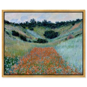 Art Remedy Claude Monet - Poppy Field in a hollow near Giverny Classic Monet Art Prints Framed - 1 of 4