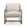 HomeRoots 30" Beige And Natural Linen Arm Chair - 4 of 4