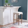 Linon Shelly Backless Barstool Natural: 30" Fixed Height, Polyester Upholstery, Wood Legs - 2 of 4