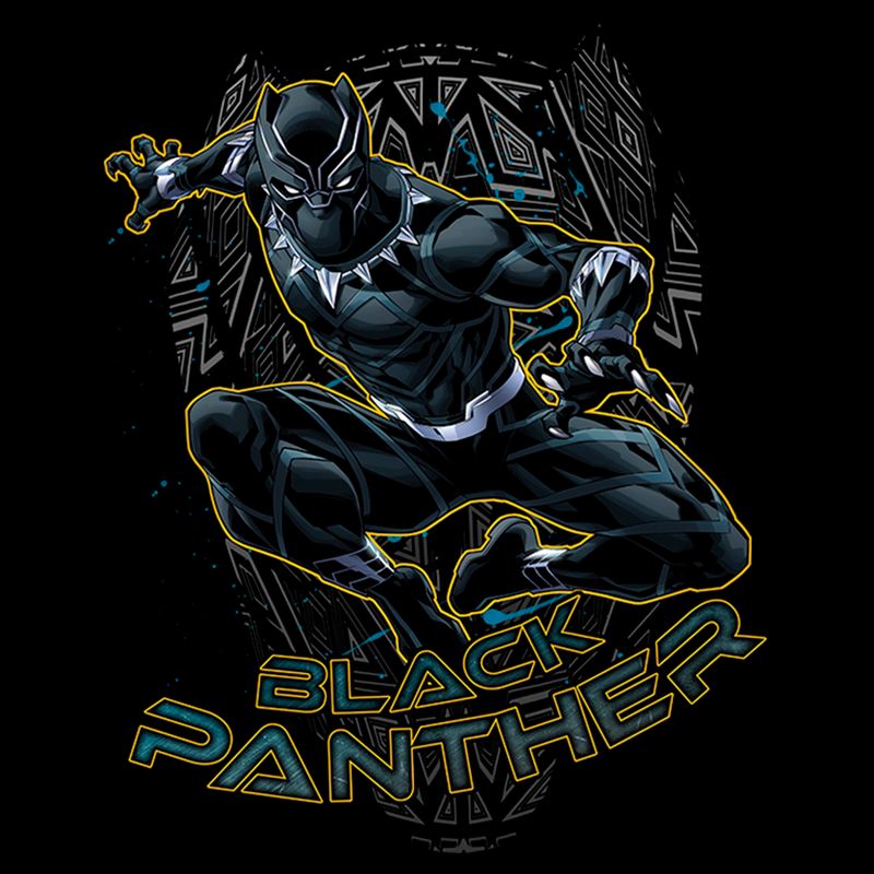 Men's Marvel Black Panther Mask Outline T-Shirt, 2 of 6
