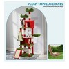 54in/74in Multi-Level Large Christmas Cat Tree Kittens Play Activity Center Christmas Cat Tree Tower For Indoor Cats - 3 of 4