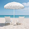 JONATHAN Y Horizon 6.5 ft. Scalloped Fringe Beach Umbrella w/ Tilt,Wind Vent,UV Protection,Carry Bag - 2 of 4