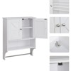 ChicFurnit Bathroom Storage Cabinet Farmhouse Medicine Cabinet with Two Doors and Shelves for Bathroom and Living Room Storage, White, 31"*13.3"*5.5" - 4 of 4