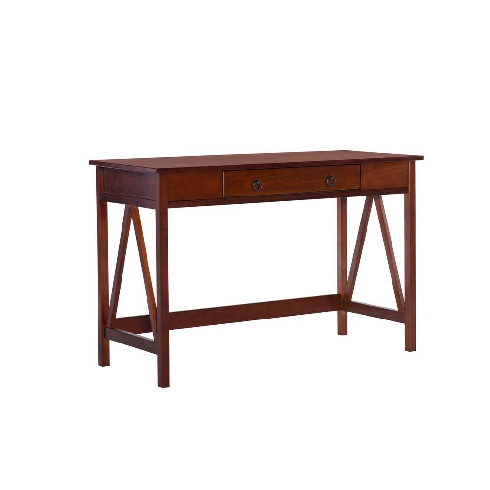 Photos - Office Desk Linon 46" Titian Transitional Writing Desk Tobacco  