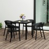 WestinTrends Playa 5-Piece Outdoor Metal Frame Square Dining Table Patio Set with Stackable Patio Dining Chairs - 2 of 4