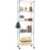 HOMDOX 5-Tier Wire Shelving 13.78"D x 23.23"W x 72.05"H Adjustable Metal Storage with Wheels & Hooks for Kitchen Bathroom Laundry,black - 2 of 4