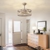Ludomide 20'' Industrial Caged Ceiling Fan with Remote Control and Lights - Rustic Farmhouse Chandelier Fan Design - 2 of 4