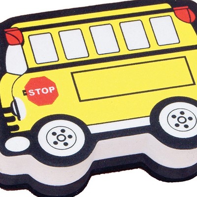Yellow Felt Magnetic School Bus Whiteboard Erasers, Pack of 6
