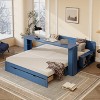 KWPZQEB Daybed with Trundle, Solid Wood Bed Frame with Removable Desk and Drawers, Sofa Day Bed with Side Table for Living Room, Bedroom - 3 of 4