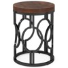 SEVOBAL End Tables Round Accent Side Table Rustic Wood Grain Top Open Metal Frame for Living Room Bedroom , Brown Black, 23.23"*20.28"*5.51" - 3 of 4