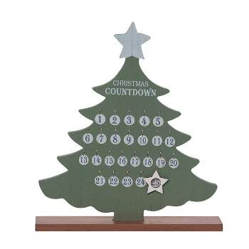 Transpac Wood 10.47 in. Multicolored Christmas Holiday Countdown Calendar Set of 2