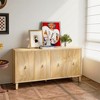 Retro Sideboard Buffet, Rectangular Storage Cabinet With Adjustable Shelves And 4 Doors, Large Sideboard Cabinet For Hallway, Entryway, Living Room - 2 of 4