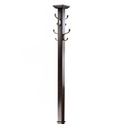 Memphis Dark Brown Wood Coat Tree with Umbrella Stand