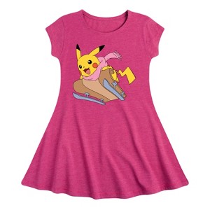 Girls' - Pokémon - Snow Boarding Fit & Flair Cap Sleeve Dress - 1 of 3
