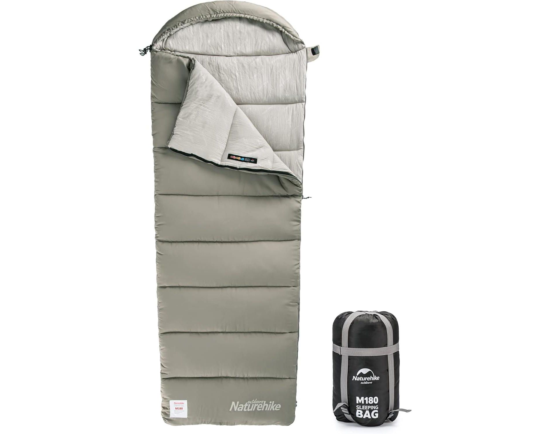 Naturehike Sleeping Bag for Adults with Hood, Hollow Cotton Sleeping Bag, Waterproof Spliceable Sleeping Bags for Camping, Hiking, Traveling- Left