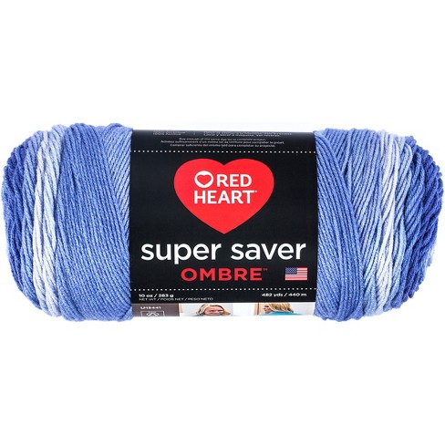 Red Heart Super Saver Blue Yarn - 3 Pack of 198g/7oz - Acrylic - 4 Medium  (Worsted) - 364 Yards - Knitting/Crochet