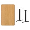 Flash Furniture 30'' x 48'' Rectangular Natural Laminate Table Top with 5'' x 22'' Table Height Bases - 2 of 2