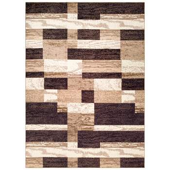 Contemporary Patchwork Washable Non-Slip Indoor Area Rug by Blue Nile Mills