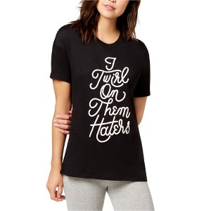Carbon Copy Womens Twirl On Them Haters Embellished T-Shirt, Black, X-Large - 1 of 1