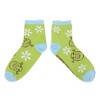 Shrek Characters & 3D Flowers Women's 3-Pair Casual Quarter Crew Ankle Socks - 3 of 4