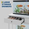 Aquarium Stand 40 Gallon White with Power Outlet, Metal Frame Fish Tank Stand with Storage Drawers, Double Turtle Reptile Terrariums Tank Stands - 3 of 4