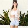 Anna-Kaci Women's Short Embroidered Lace Duster Crop Cardigan with Half Sleeves for Casual Looks - 4 of 4