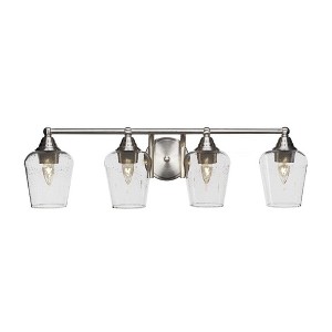 Toltec Lighting Paramount 4 - Light Vanity in  Brushed Nickel with 5" Clear Bubble Shade - 1 of 1