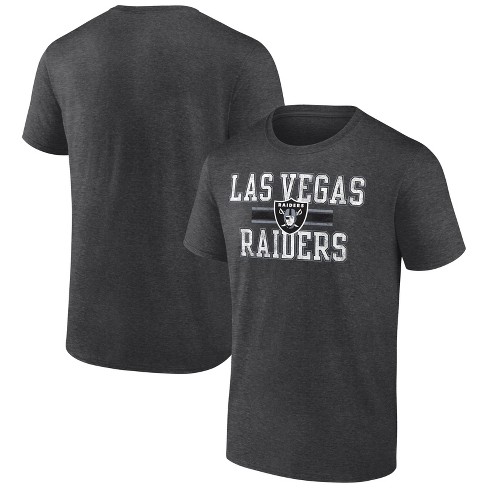 Nfl Las Vegas Raiders Men's Team Striping Gray Short Sleeve Bi