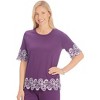 Collections Etc Stylish Border Embroidered Cotton Knit Top - 4 of 4