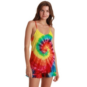 Just Love Tie Dye Pajama Short Set with Ruffle Detail | Womens PJ Set - 1 of 3