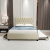 Bellemave Modern Velvet Queen Bed With Twin Trundle and 2 Storage Drawers,Beige - 4 of 4