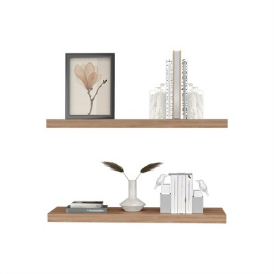 OUTSUPPLY 2 Pcs Floating Shelves, Wall Shelves for Bedroom, Bathroom, Living Room with Easy Installation