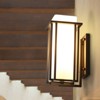 YIYIBYUS Modern Black Wall Sconce Indoor/Outdoor Porch Light with White Glass Shade - 3 of 4