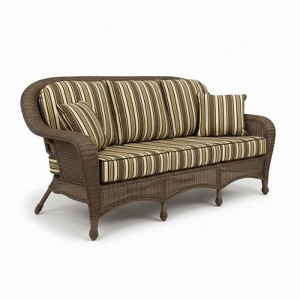 Covers & All Monterey 78.5 in W 3-Seater Sofa, Cappuccino Wicker w / Sunbrella A. Praline - 1 of 4