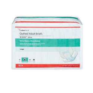Wings Ultra Adult Incontinence Brief L Heavy Absorbency Quilted, 77074, Extra Heavy, 18 Ct - 1 of 3